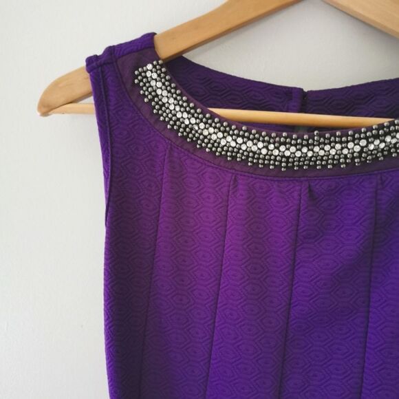 HAANI fit + flare dress with beaded collar size M - Picture 2 of 6